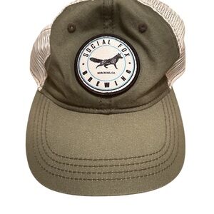 Social Fox Brewing Olive Green Trucker Hat Georgia Brewery